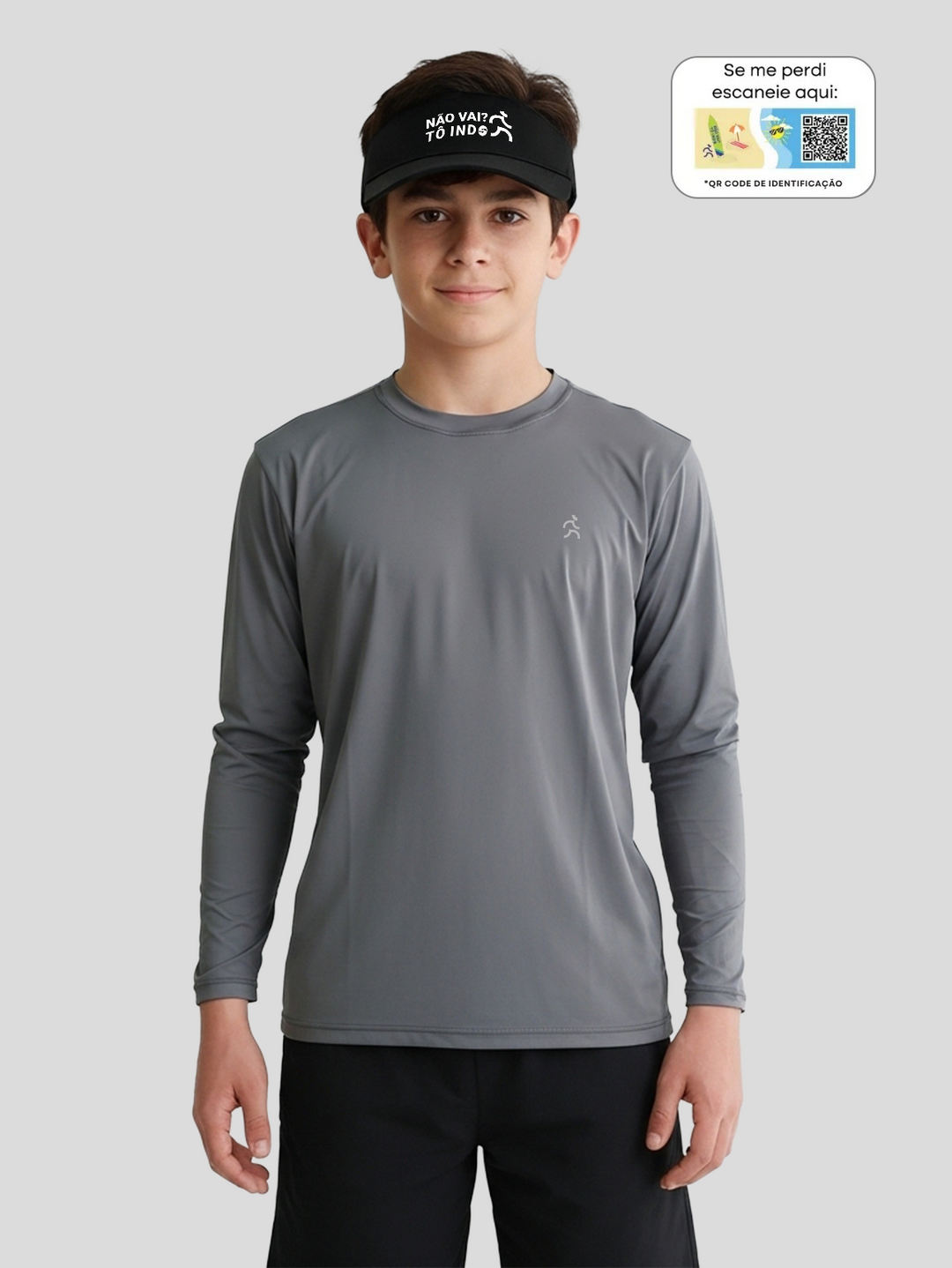 Camisa Praia com QR Code de Identificação| Infantil | Unissex