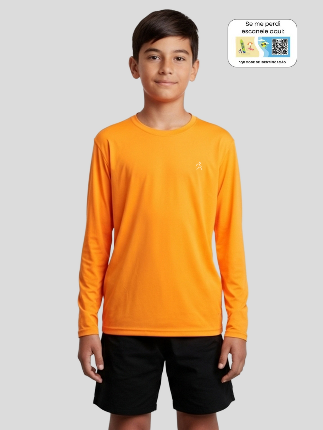 Camisa Praia com QR Code de Identificação| Infantil | Unissex