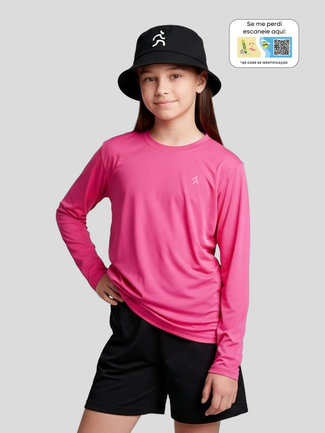 Camisa Praia com QR Code de Identificação| Infantil | Unissex
