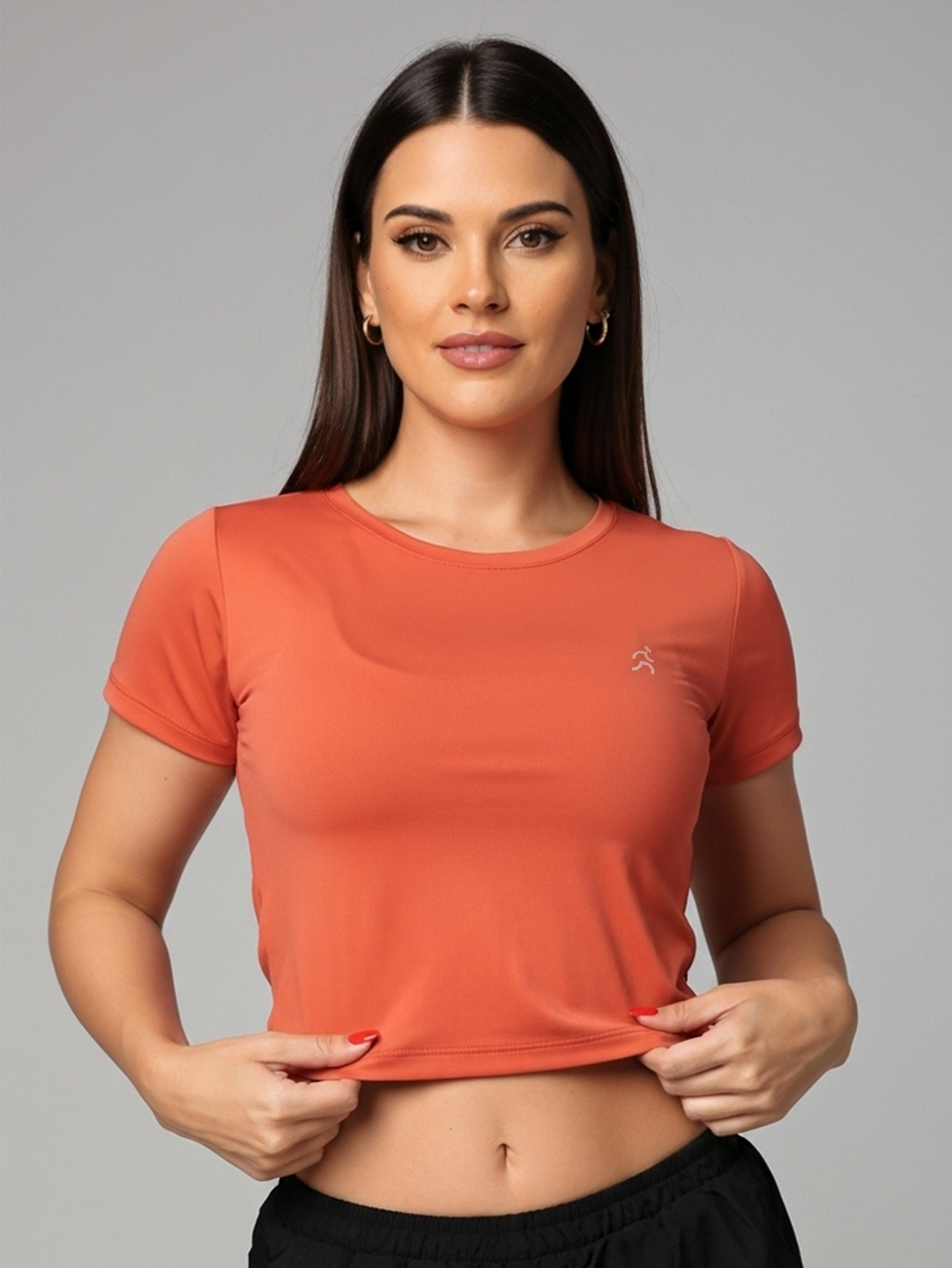 Cropped Manga Curta On Fleek - Terracota