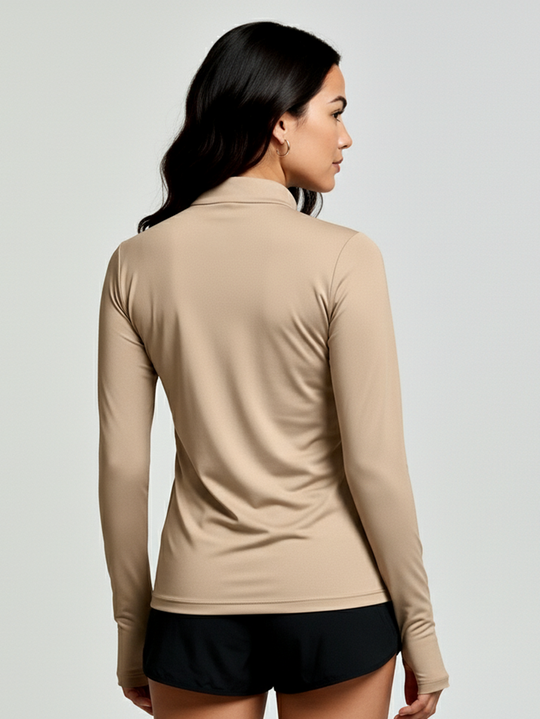 Camisa Praia Manga Longa Gola Alta | Feminina