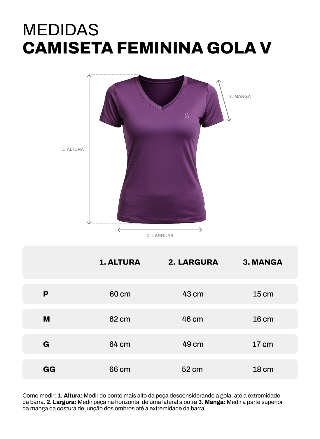 Tabela de medidas de On Fleek T-Shirt | Gola V | Feminino