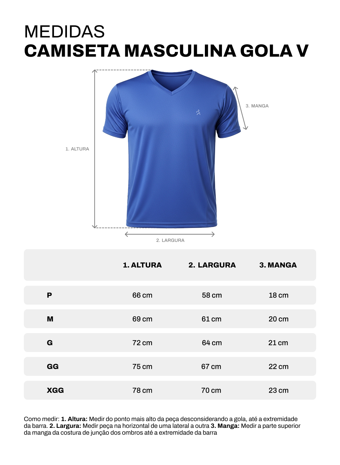 Tabela de medidas de On Fleek T-Shirt | Gola V | Masculino