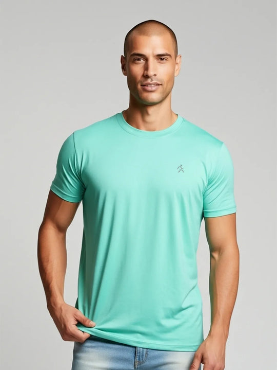 On Fleek T-Shirt masculina verde militar costas - camiseta tecnológica UV50+